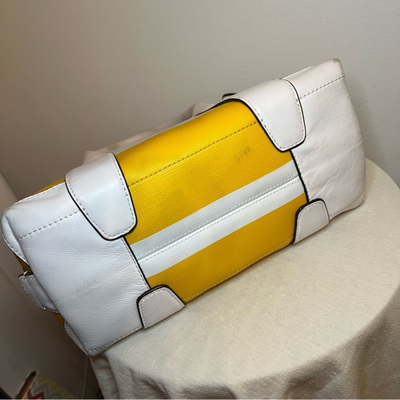 COACH Bleecker Mini Striped PRESTON Coated Canvas Satchel - Picture 8 of 11